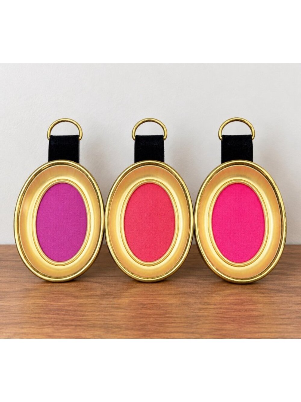 Carr Set of 3 Oval Bubble Frames 5.5x4 Gold Tone Hanging Hollywood Regency Glam